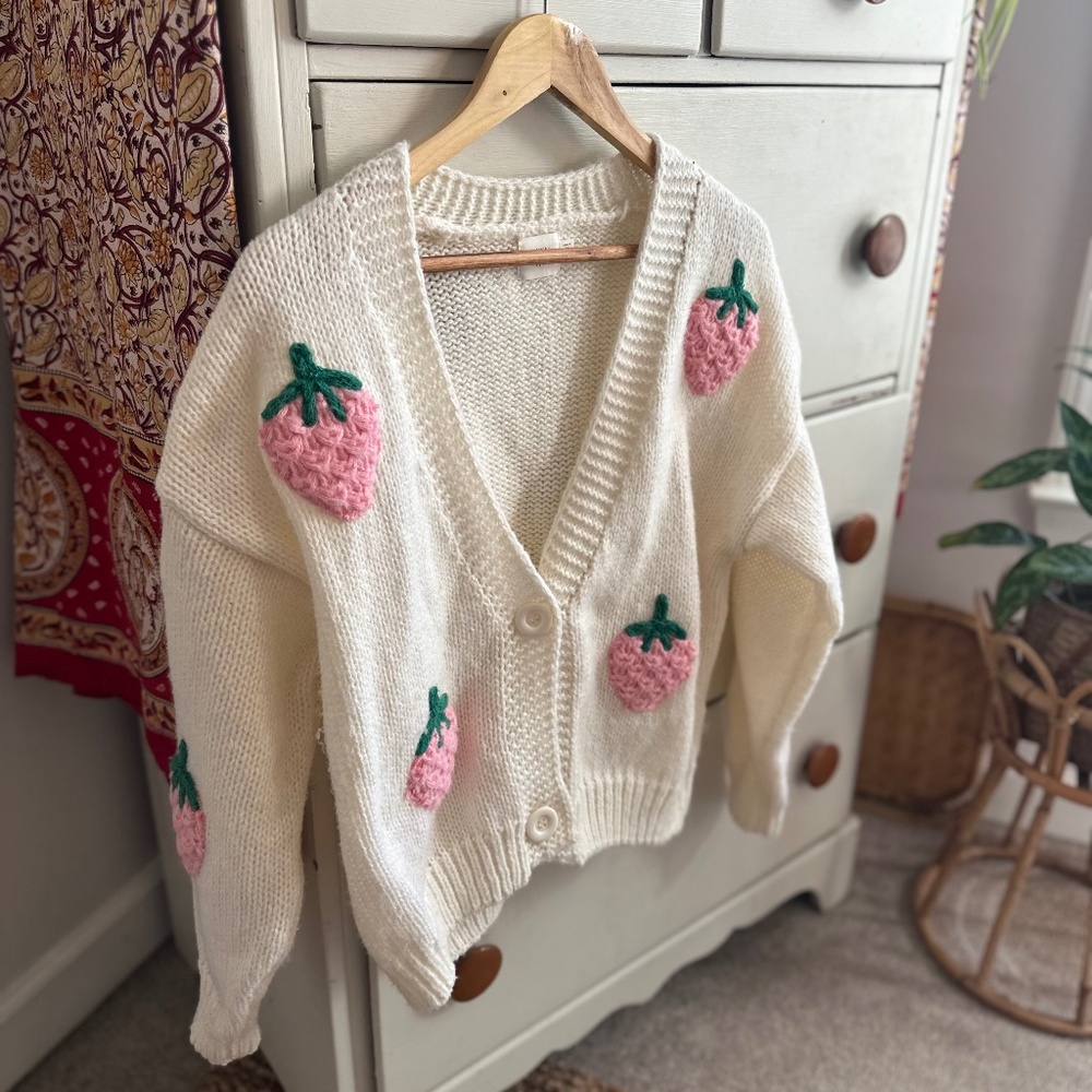 Luna Ivy Strawberry Cardigan